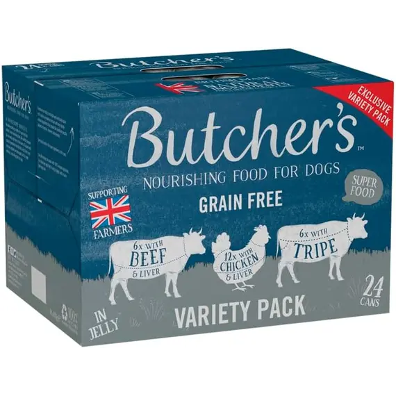 Buy Butcher's Complete Wet Can Adult Dog Food Variety Pack 24x400g | Grain Free for Sensitive Stomachs - Complete & Balanced - British & Irish Farmed - Contains Tripe, Chicken & Beef Recipes, 2 image