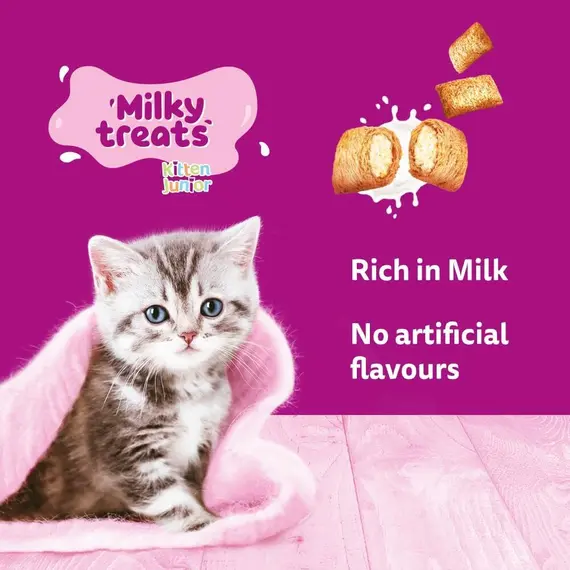 Buy WHISKAS MILKY TREATS 50g (Pack of 6), 2-12 Month Kitten Treats, 3 image