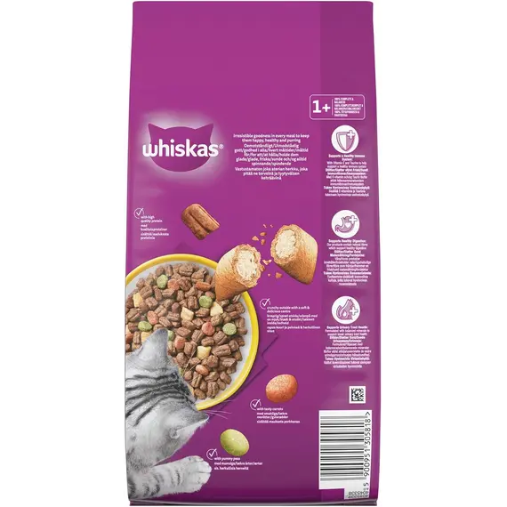 Buy Whiskas 1+ Chicken Pack of 4 x 1.9 kg Bags, Adult Cat Dry Food, 3 image
