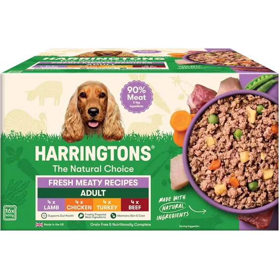 Buy Harringtons Complete Wet Adult Dog Food Trays Meaty Pack 16x400g