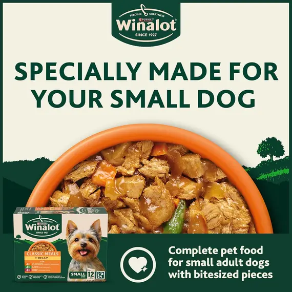 Buy WINALOT Meaty Chunks Small Dog Mixed in Jelly Wet Dog Food Pouches 12x85g (Pack of 4), 3 image