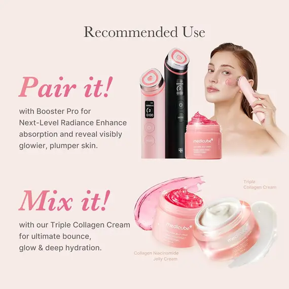 Buy medicube Jelly Cream with Collagen & Niacinamide, 3.71 fl.oz | Freeze-Dried Hydrolyzed Collagen for Skin Barrier Hydration & 24H Glow - Plumper, Firmer looking skin, 3.71 fl.oz, 6 image