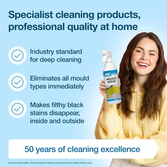 Buy HG Mould Remover Spray | Kills Black Mold & Mildew on Walls & Tiles | 500ml, 6 image