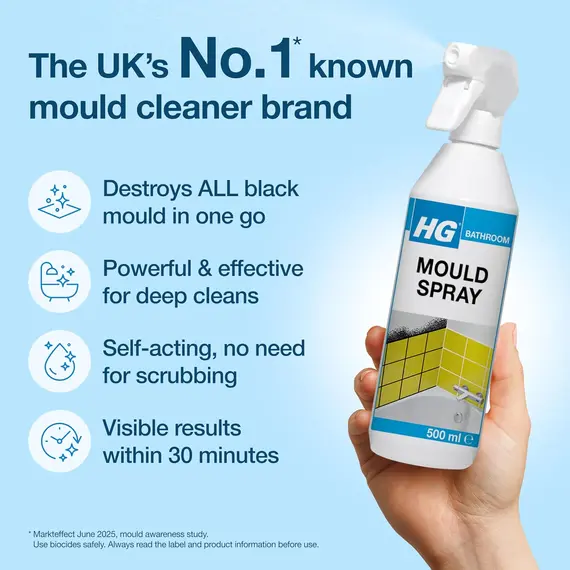 Buy HG Mould Remover Spray | Kills Black Mold & Mildew on Walls & Tiles | 500ml, 4 image