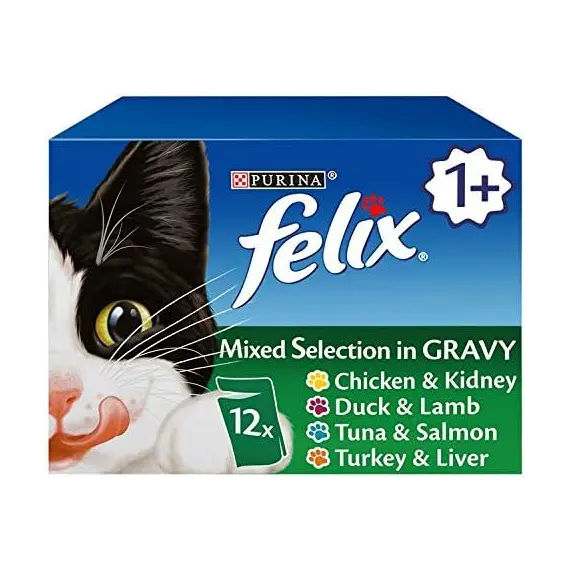 Buy FELIX Original Mixed Selection in Gravy Wet Cat Food 12x100g (Pack of 4), 11 image