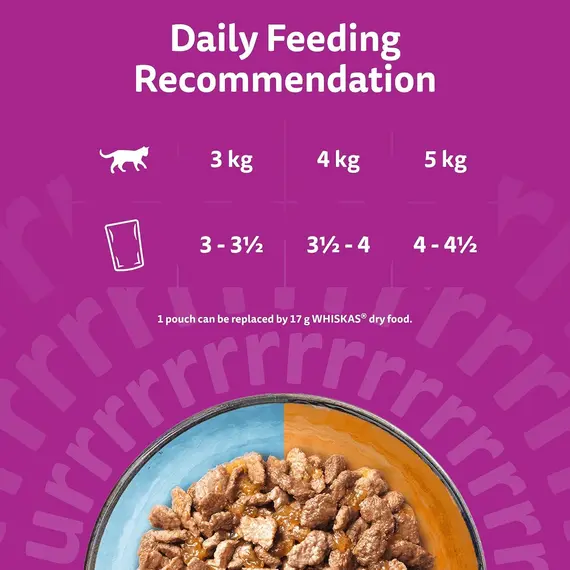 Buy Whiskas 1+ Adult Tasty Duo in Jelly, 84 Pouches, Adult Wet Cat Food, Surf and Turf, Megapack (84 x 85 g), 100% High Quality Ingredients, Healthy Digestion, 4 image