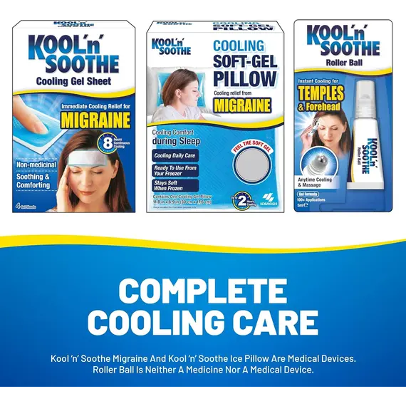 Buy KOOL 'N' SOOTHE Migraine Cooling Gel Sheets - 4 Pack | Immediate Cooling Relief for Migraine, Soothing & Comforting, Stays in Place on the Skin, Up to 8 Hours Continuous Cooling, 6 image