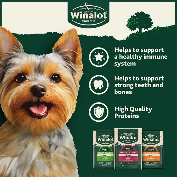 Buy WINALOT Meaty Chunks Small Dog Mixed in Gravy Wet Dog Food 12x85g Pouches (Pack of 4), 4 image