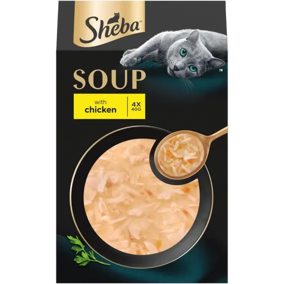 Buy Sheba Classics Cat Food Wet - SOUP Cat Pouches with Chicken Fillets, 4 x 40 g Visit the Sheba Store, 6 image