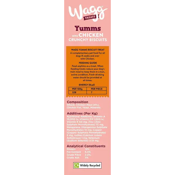 Buy Wagg Yumms Dog Biscuits with Chicken, 400 g, Pack of 5 | Oven Baked Treats - Enriched with Extra Vitamins & Minerals - Oven Baked to Lock in Flavour & Nutrition, 5 image