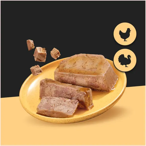 Buy Cesar Classic Terrine in Jelly 14 Trays, Adult Premium Wet Dog Food, Chicken & Turkey, Pack of 2 (7 x 150 g), 4 image