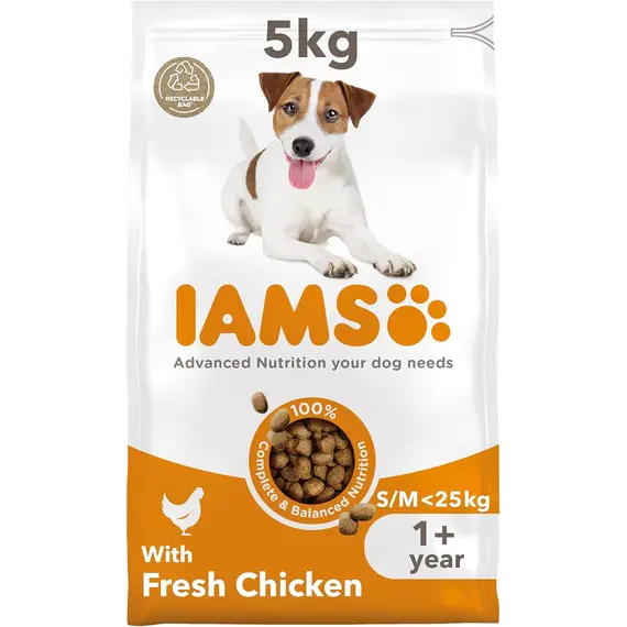 Buy IAMS Adult Small Medium Complete Dry Dog Food Chicken 5kg - With DentalCare System
