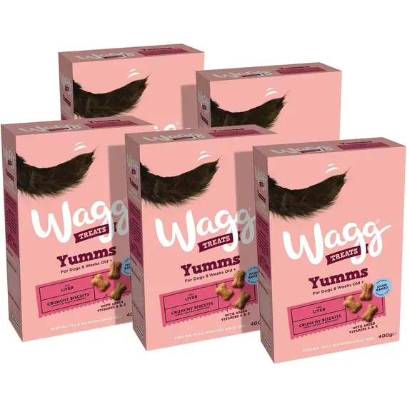 Buy Wagg Yumms Dog Biscuits with Liver, 400 g, Pack of 5 | Oven Baked Treats - Enriched with Extra Vitamins & Minerals - Oven Baked to Lock in Flavour & Nutrition, 3 image