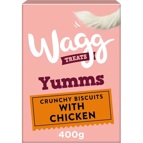 Buy Wagg Yumms Dog Biscuits with Chicken, 400 g, Pack of 5 | Oven Baked Treats - Enriched with Extra Vitamins & Minerals - Oven Baked to Lock in Flavour & Nutrition