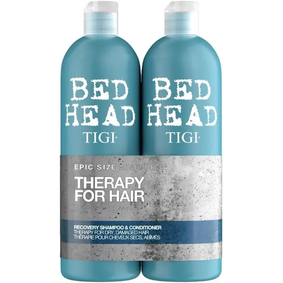 Buy Bed Head by TIGI Recovery Shampoo & Conditioner Set, 2x 750ml Deep Moisture for Dry & Heat Damaged Hair, Salon-Pro Hydrating Treatment to Control Frizz & Colour Protection