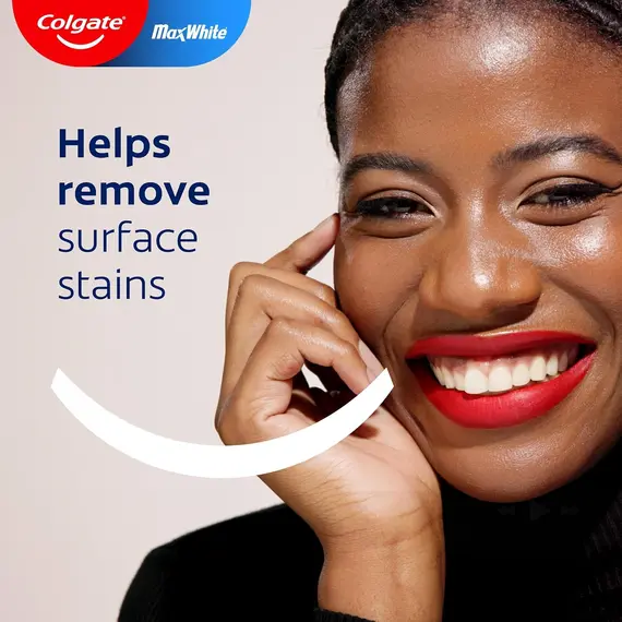 Buy Colgate Max White Manual Toothbrush, Removes Surface Stains, Multi-Height Bristles, Cleans Between Teeth, Polishing Star Teeth Whitening Toothbrush with a Polishing Star to Remove Stains & a Tongue Cleaner, 3 image