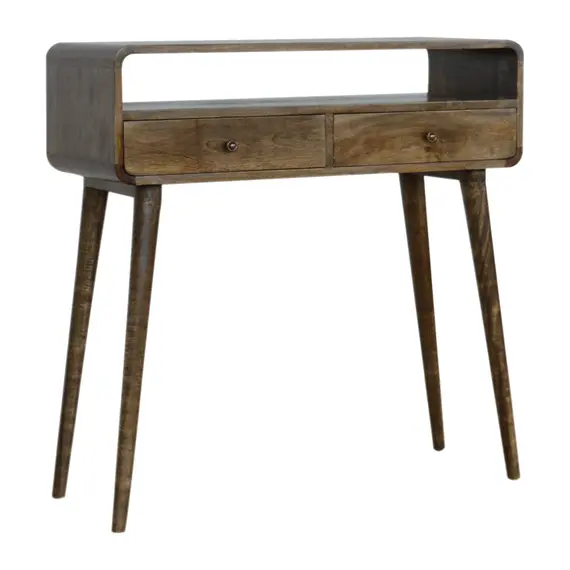 Buy Curved Grey-wash Console Table, 2 image