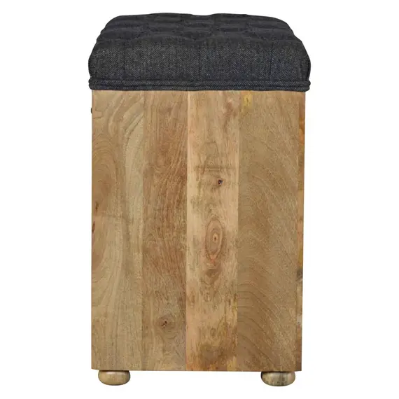 Buy Black Tweed 1 Drawer Bench, 8 image