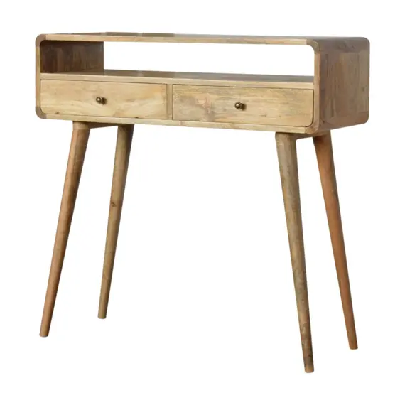 Buy Curved Oak-ish Console Table