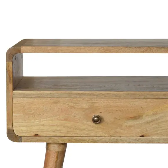 Buy Curved Oak-ish Console Table, 3 image