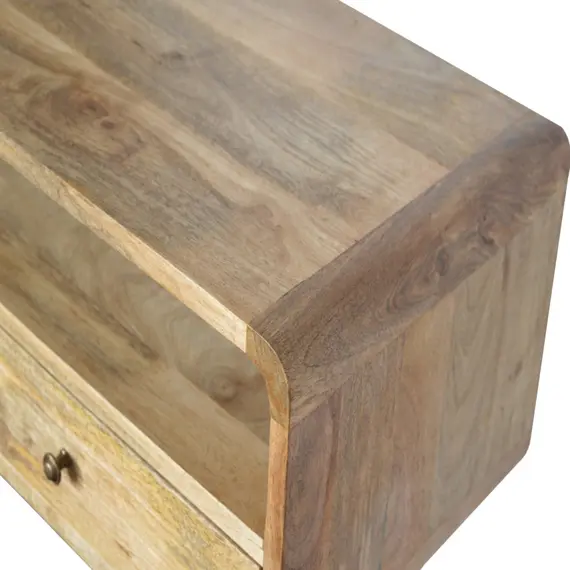 Buy Curved Oak-ish Console Table, 5 image