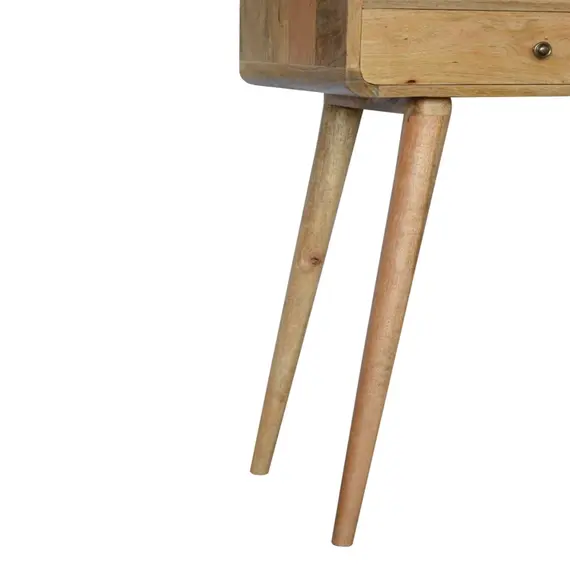 Buy Curved Oak-ish Console Table, 6 image