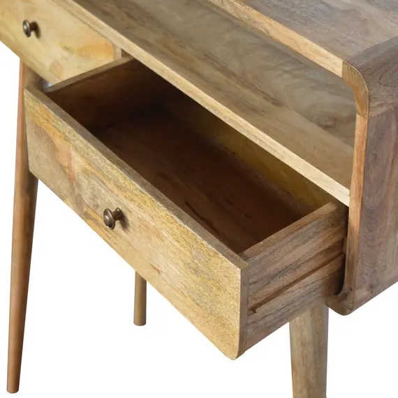 Buy Curved Oak-ish Console Table, 4 image