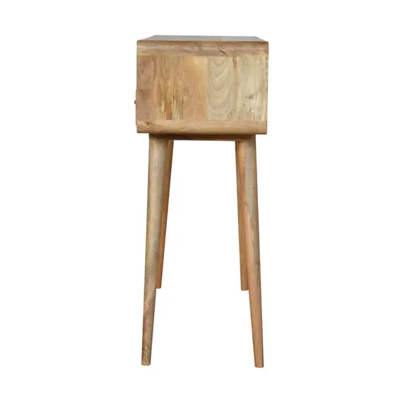 Buy Curved Oak-ish Console Table, 7 image
