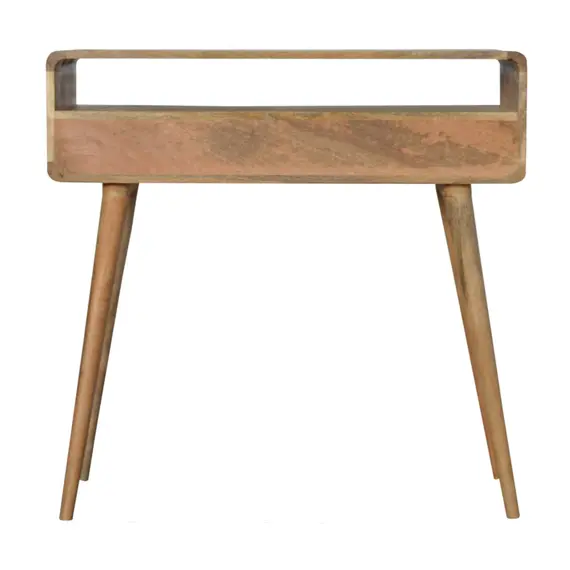 Buy Curved Oak-ish Console Table, 8 image