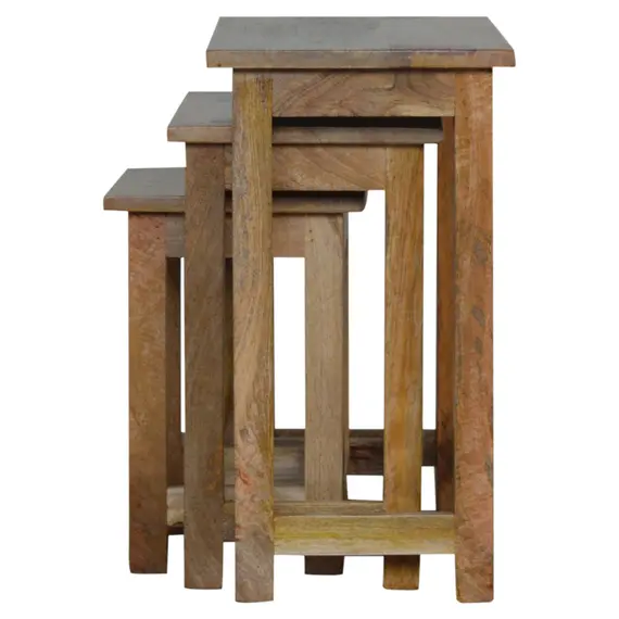 Buy Country Solid Wood Stool Set of 3, 8 image