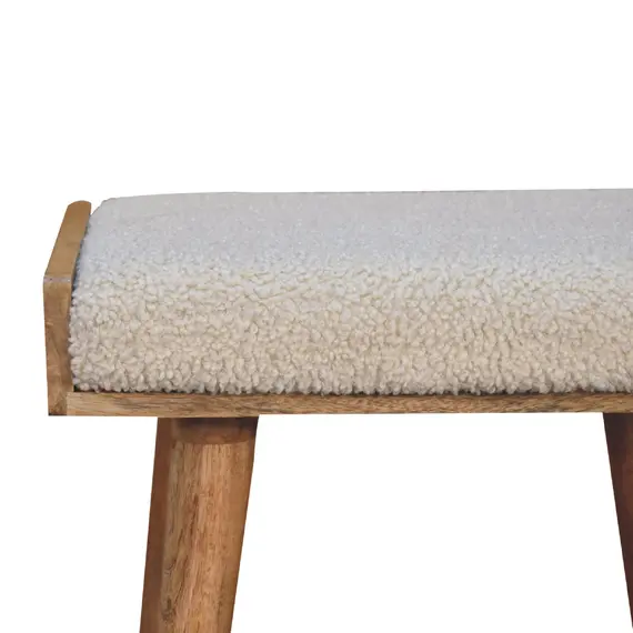 Buy Boucle Cream Tray Style Footstool, 4 image