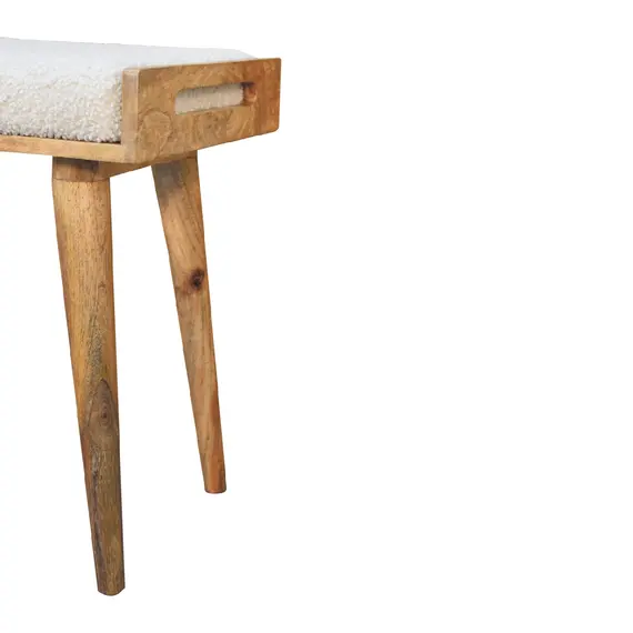 Buy Boucle Cream Tray Style Footstool, 8 image