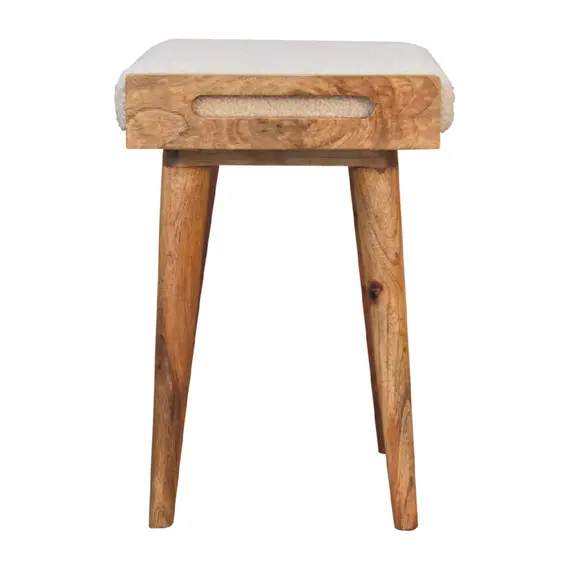 Buy Boucle Cream Tray Style Footstool, 9 image