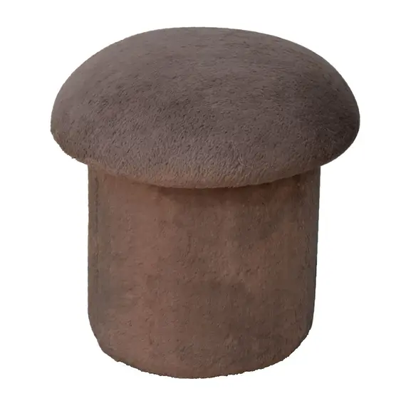 Buy Mocha Faux Fur Mushroom Footstool, 3 image