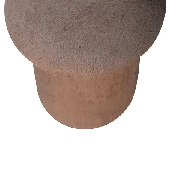 Buy Mocha Faux Fur Mushroom Footstool, 4 image