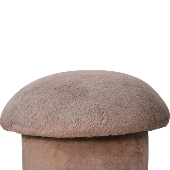 Buy Mocha Faux Fur Mushroom Footstool, 5 image