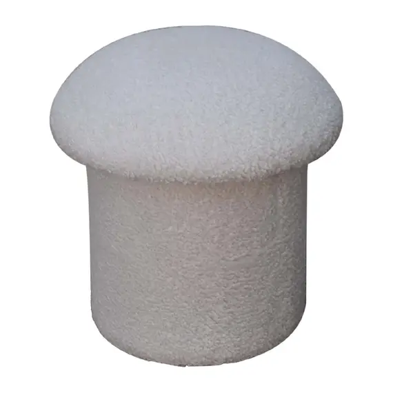 Buy White Boucle Mushroom Footstool, 2 image