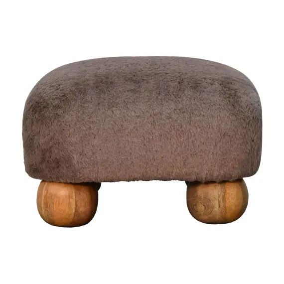 Buy Mocha Faux Fur Nordic Footstool