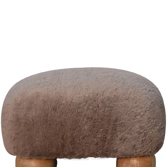 Buy Mocha Faux Fur Nordic Footstool, 7 image
