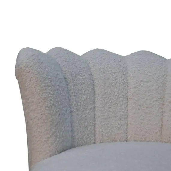Buy White Boucle Swivel Chair, 5 image