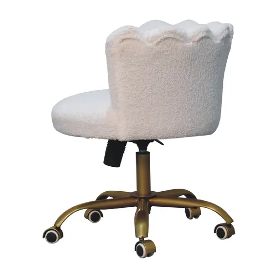 Buy White Boucle Swivel Chair, 8 image