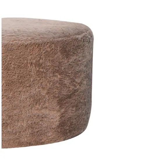 Buy Mocha Faux Fur Round Footstool, 5 image
