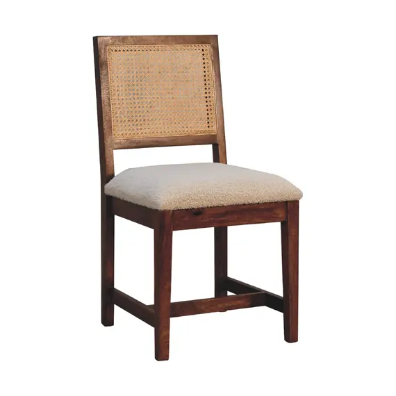 Buy Cream Boucle Rattan Chair, 3 image
