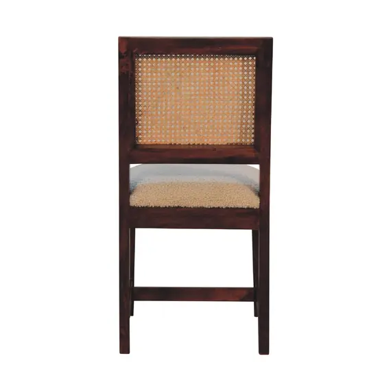 Buy Cream Boucle Rattan Chair, 9 image