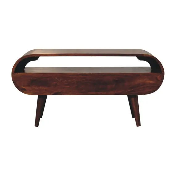 Buy Chestnut Circular TV Stand, 10 image