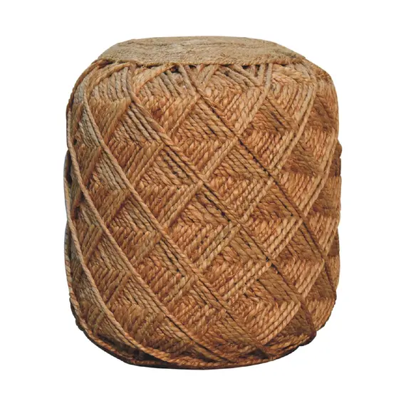 Buy Jute Fiber Footstool Large Pattern