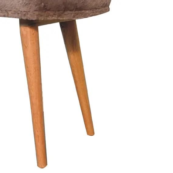 Buy Mocha Faux Fur Fabric Bench, 8 image