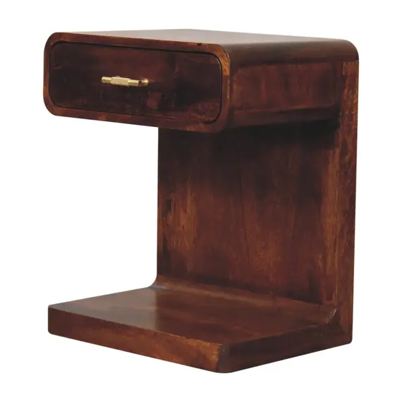 Buy Chestnut T-Bar Rounded Bedside, 3 image