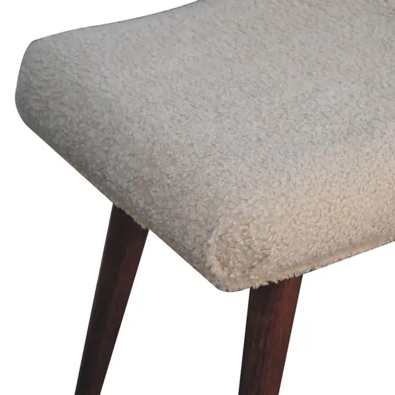 Buy Honey Caramel Boucle Cream Curved Bench, 6 image