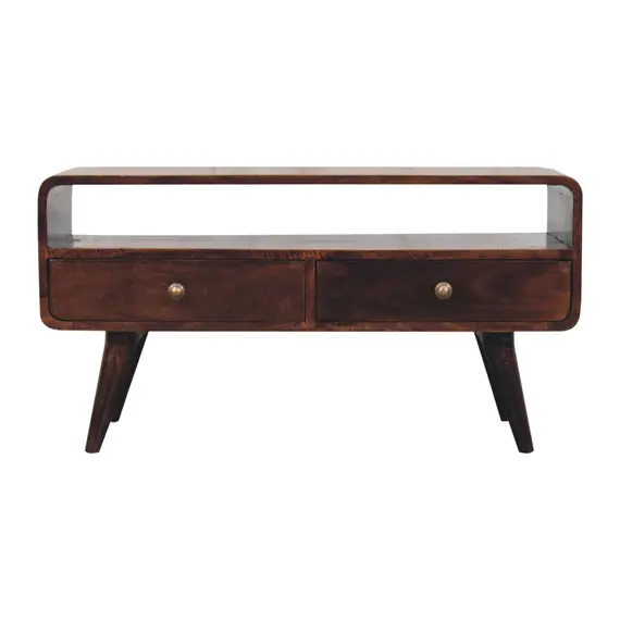 Buy Curved California Walnut Media Unit